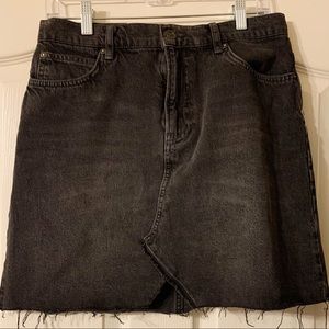 Free People Black Denim Skirt